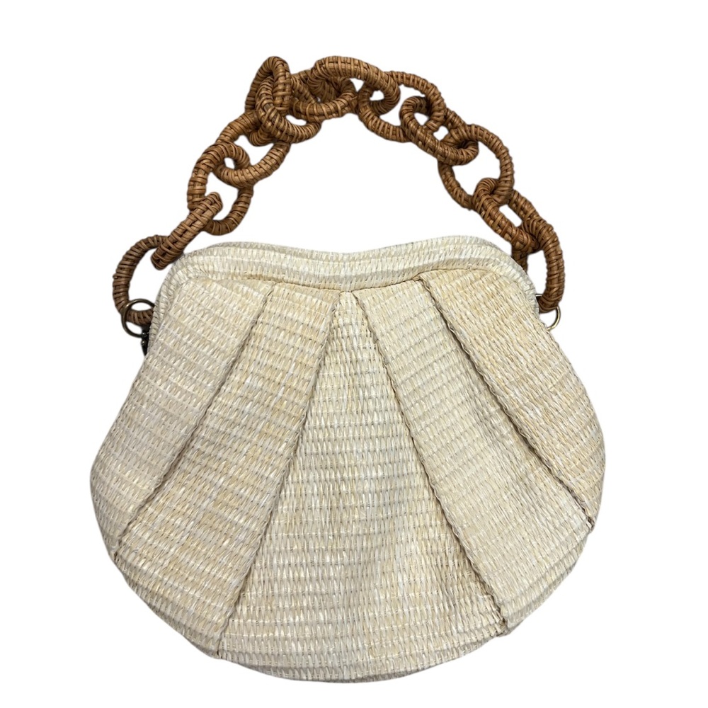 💥SALE! Antik Kraft Cream Woven Spring/ Summer Bag with rattan chain handle